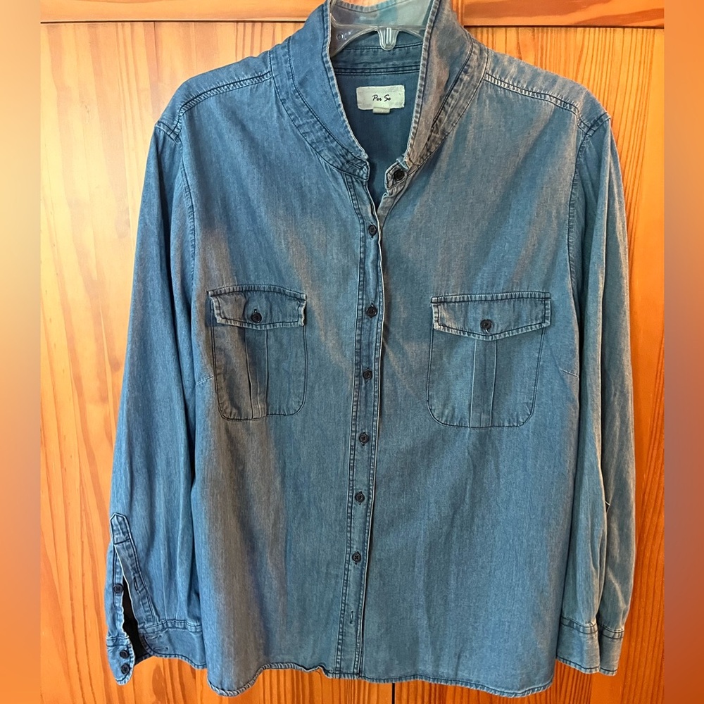Per Se Light Blue Denim Shirt